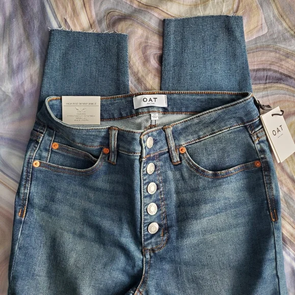 Oat New York Dark Gulf High Rise Skinny Ankle Jeans - Picture 4 of 6